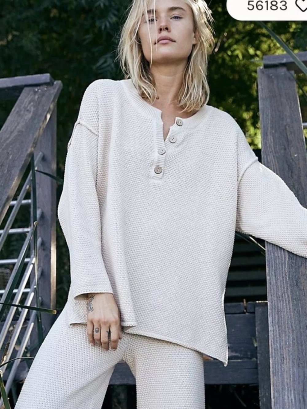 Free People Beach Hallie Sweater Dove Grey